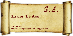 Singer Lantos névjegykártya